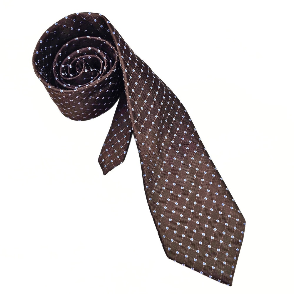 Club Room Brown‎ Diamond Grid Pattern Necktie Classic Men's Tie